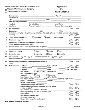 Western World Insurance Group Apartment Application