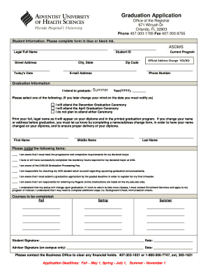 Graduation Application Form