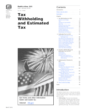 IRS Publication 505 Tax Withholding and Estimated Tax