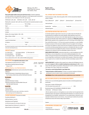 ACSM Team Physician Course Registration Form