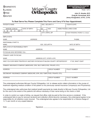 Downstate Orthopedic Physiatry Registration Form