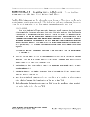 Ex MLA 3-3 Integrating sources in MLA papers - BedfordSt Martin39s