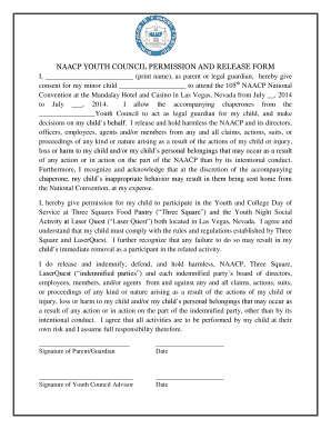 NAACP Youth Council Permission and Release Form