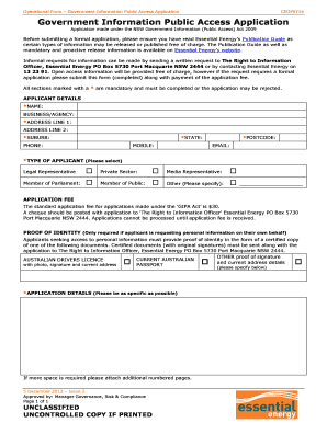 NSW Government Information Public Access Application