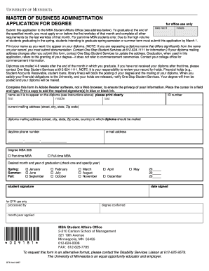 MBA Degree Application Form
