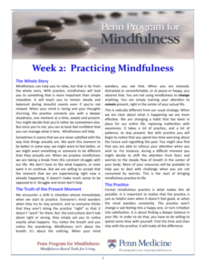 Mindfulness Practice Homework