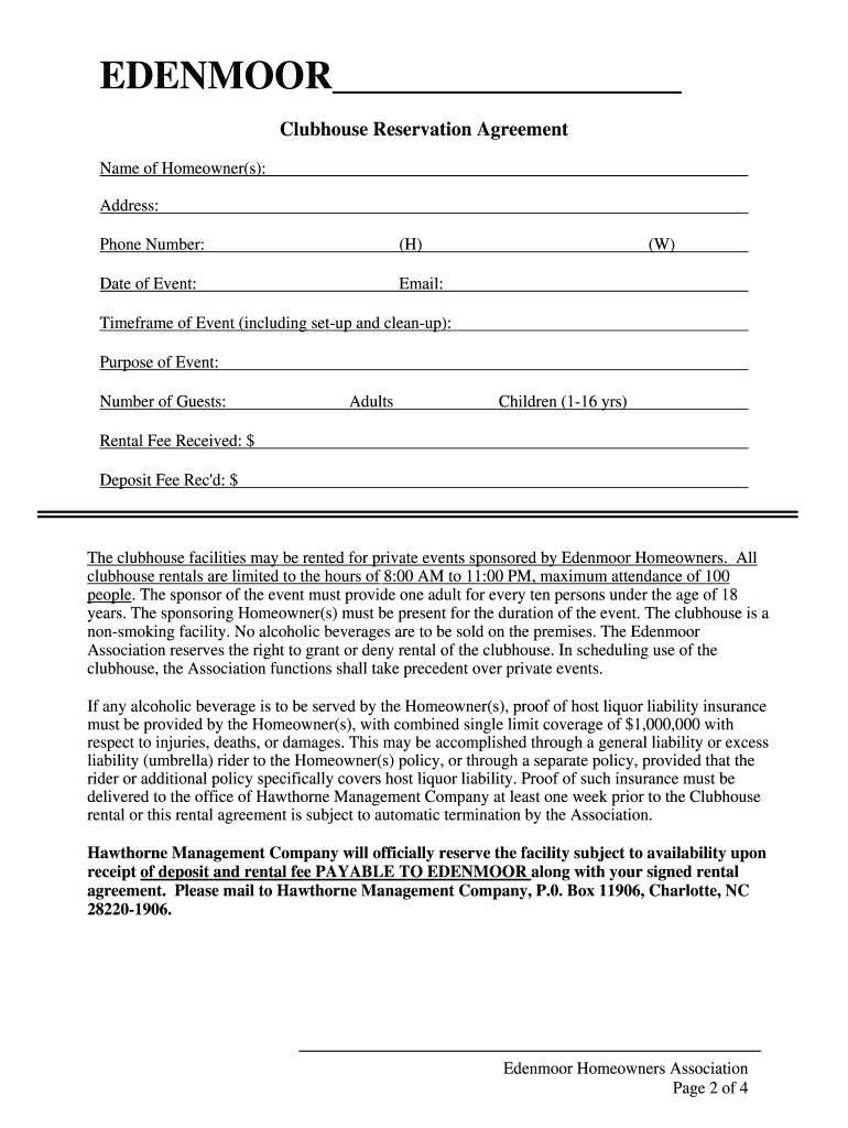 Fillable Online Wynfield bHomeownersb Association Hawthorne