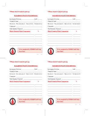 Hazardous Waste Disposal Form