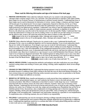 Informed Consent Form for General Dentistry
