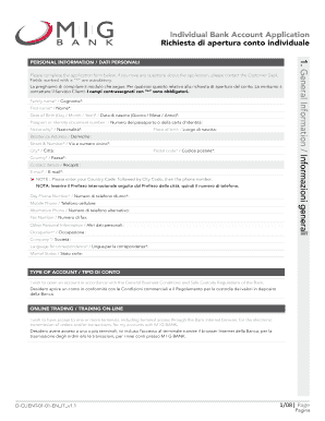 Individual Bank Account Application