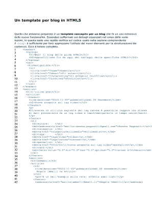 Template per blog in HTML5