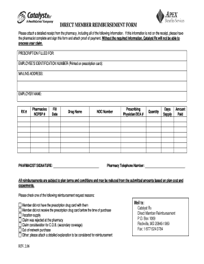 Direct Member Reimbursement Form