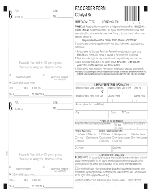 Walgreens Healthcare Plus Fax Order Form