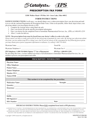 Prescription Fax Form