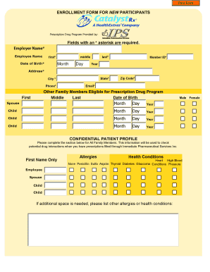 Prescription Drug Program Enrollment Form