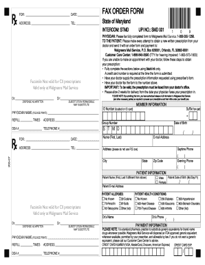 Walgreens Mail Service Fax Order Form