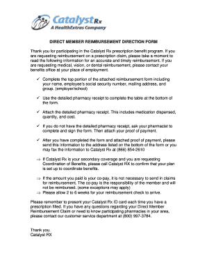 Catalyst Rx Direct Member Reimbursement Form