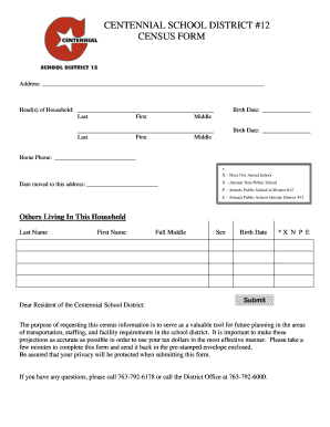 Centennial School District Census Form