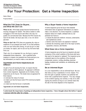 FHA Home Inspection Notice