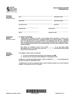 Anne Arundel County DCP Enrollment Form