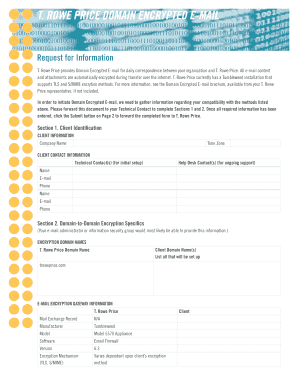 T. Rowe Price Domain Encrypted E-mail Request