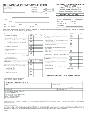 Michigan Mechanical Permit Application