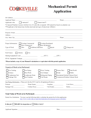 Mechanical Permit Application