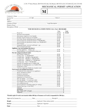 Mechanical Permit Application