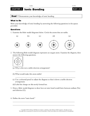 Ionic Bonding Worksheet