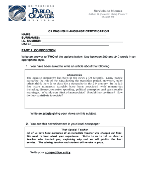 C1 ENGLISH LANGUAGE CERTIFICATION