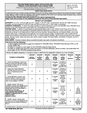 TRICARE Prime Enrollment Application Form