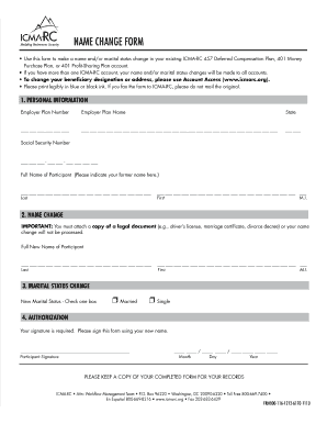 ICMA-RC Name Change Form