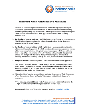 Residential Permit Parking Application