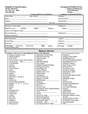 Employee Health Record Form