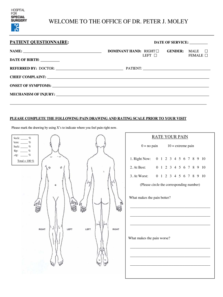 hospital questionnaire Preview on Page 1