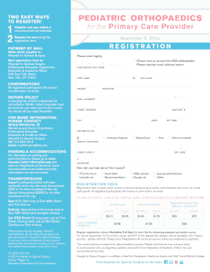 Fillable Online hss Printable Registration Form - Hospital for Special ...
