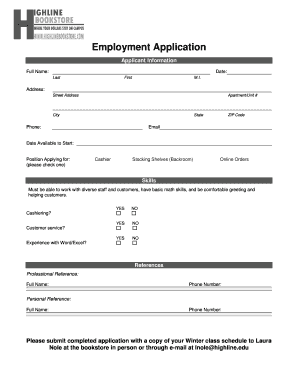 Employment Application Form
