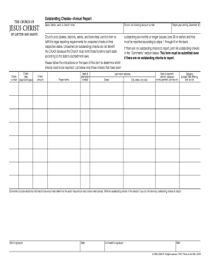 Outstanding Checks Annual Report