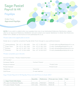 Payroll slip template - pastel payroll online