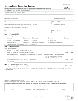 2010 Form 3500A -- Submission of Exemption Request - Justia