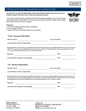 Cross-Account Transfer Authorization