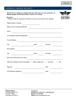 Address Change Request Form