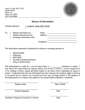 Medical Release of Information Form