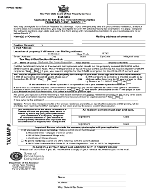 New York STAR Basic Exemption Application
