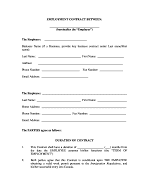 Contract template pdf - Employment Contract Template Form - CdnWork