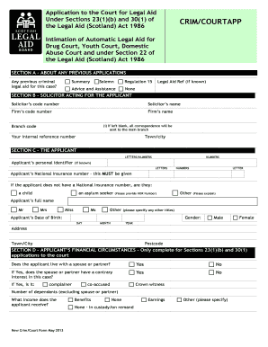 Application for Legal Aid in Scotland