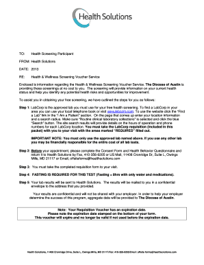 Health & Wellness Screening Voucher Service