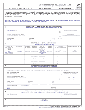 PEDIDO DE REEMBOLSO DO IMPOSTO PORTUGUÊS
