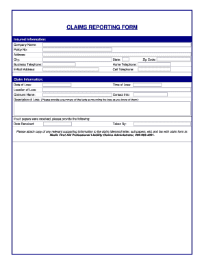 Claims Reporting Form