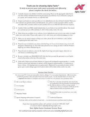 Alpha Factor Leotard Order Form